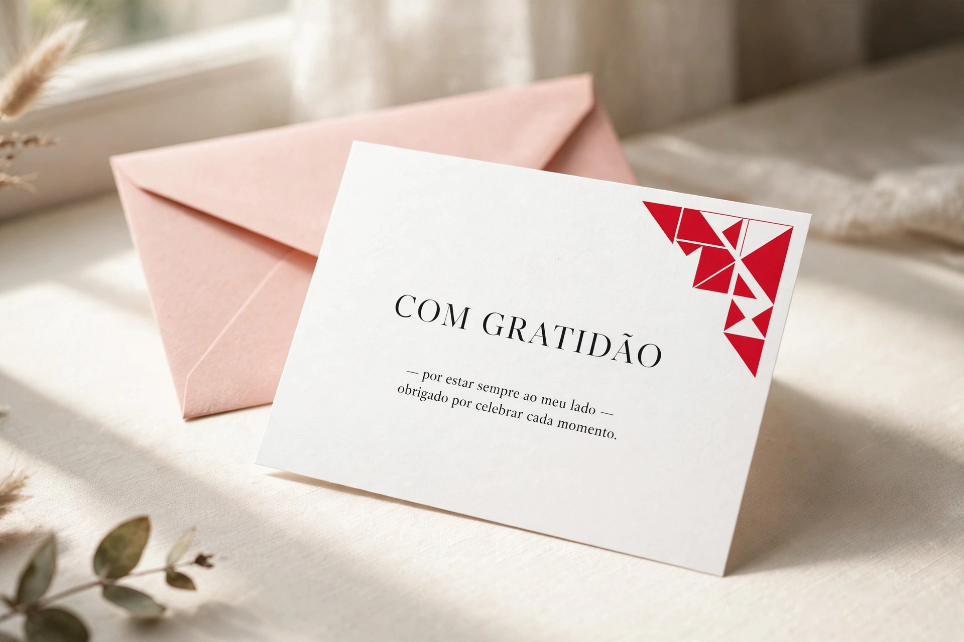 Cartão editorial com tipografia elegante